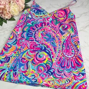 LILLY PULITZER silk Lela slip dress in Psychedelic Sunshine print XXS